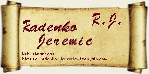 Radenko Jeremić vizit kartica